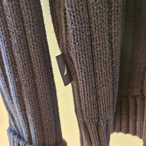 Nautica Cotton Cable Knit Classic Casual Sweatershirt Navy Blue Size Large. - Picture 10 of 10